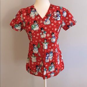 Christmas scrub top